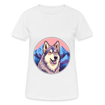 Tamaskan Dog Breed Cartoon Kawaii Watercolor - Women's Breathable T-Shirt - white - Front - AI Model Female 172 dark (172cm)
