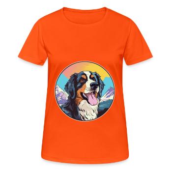 Slovensky Kopov Hunderasse Cartoon Kawaii Watercolo - Frauen T-Shirt atmungsaktiv - Neonorange - Vorne - AI Model Female 172 dark (172cm)
