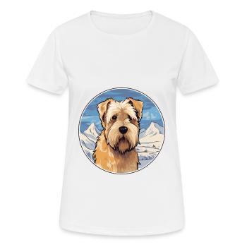 Soft Coated Wheaten Terrier Dog Breed Cartoon Kawa - Women's Breathable T-Shirt - white - Front - AI Model Female 172 dark (172cm)