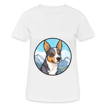 St Miguel Cattle Dog Rasse Cartoon Kawaii Watercol - Frauen T-Shirt atmungsaktiv - Weiß - Vorne - AI Model Female 172 dark (172cm)