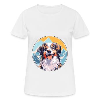 Taigan Dog Breed Cartoon Kawaii Watercolor - Women's Breathable T-Shirt - white - Front - AI Model Female 172 dark (172cm)