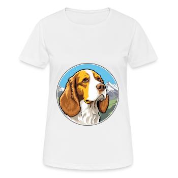 Welsh Springer Spaniel chien race Cartoon Kawaii Wa - T-shirt respirant Femme - blanc - Devant - AI Model Female 172 dark (172cm)