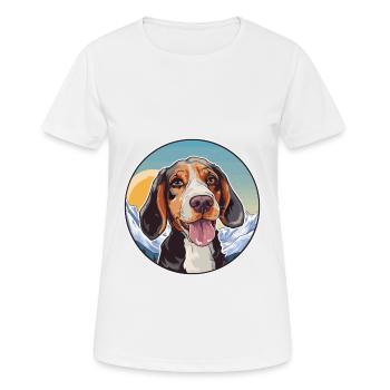 Vanjari Hound Dog Breed Cartoon Kawaii Watercolor - Women's Breathable T-Shirt - white - Front - AI Model Female 172 dark (172cm)