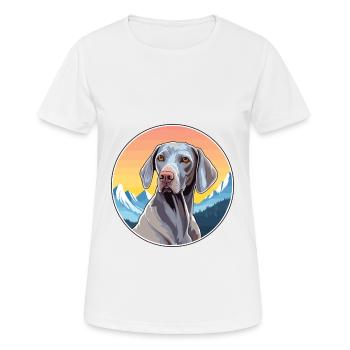 Braque de Weimar race de chien dessin animé Kawaii aquarelle - T-shirt respirant Femme - blanc - Devant - AI Model Female 172 dark (172cm)