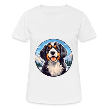 Wetterhoun Hunderasse Karikatur Kawaii Aquarell - Frauen T-Shirt atmungsaktiv - Weiß - Vorne - AI Model Female 172 dark (172cm)