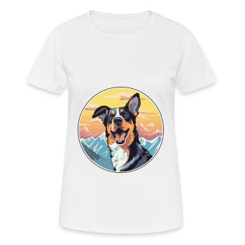 Volpino Italiano Hunderasse Cartoon Kawaii Watercol - Frauen T-Shirt atmungsaktiv - Weiß - Vorne - AI Model Female 172 dark (172cm)