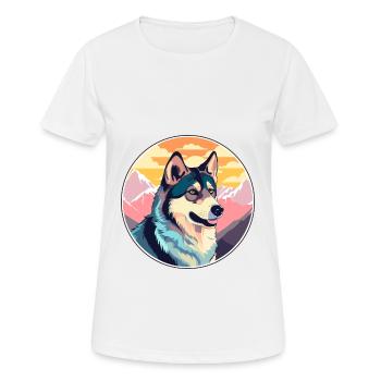 Sibérie occidentale Laika chien race Cartoon Kawaii eau - T-shirt respirant Femme - blanc - Devant - AI Model Female 172 dark (172cm)