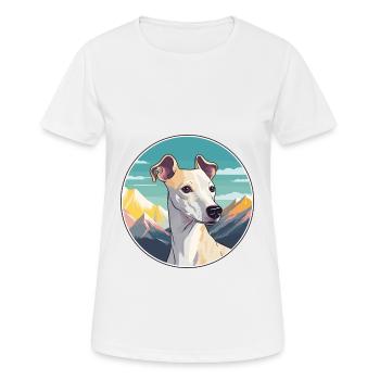 Whippet chien race dessin animé Kawaii aquarelle - T-shirt respirant Femme - blanc - Devant - AI Model Female 172 dark (172cm)