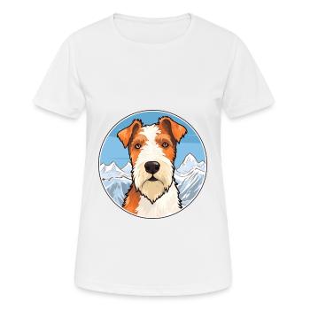 Fil Fox Terrier chien race Cartoon Kawaii Watercol - T-shirt respirant Femme - blanc - Devant - AI Model Female 172 dark (172cm)