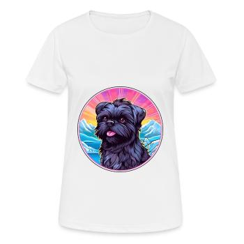 Affenpinscher Dog Breed Cartoon Kawaii Watercolor - Women's Breathable T-Shirt - white - Front - AI Model Female 172 dark (172cm)