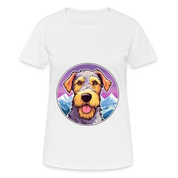 Airedale Terrier chien race dessin animé Kawaii Watercol - T-shirt respirant Femme - blanc - Devant - AI Model Female 172 dark (172cm)