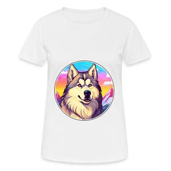 Alaska Malamute Hunderasse Cartoon Kawaii Watercol - Frauen T-Shirt atmungsaktiv - Weiß - Vorne - AI Model Female 172 dark (172cm)