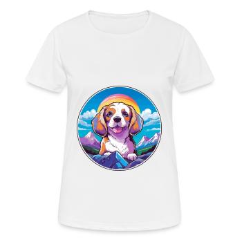 Alopekis Dog Breed Cartoon Kawaii Watercolor - Women's Breathable T-Shirt - white - Front - AI Model Female 172 dark (172cm)