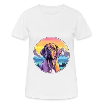Alpine Mastiff Dog Breed Cartoon Kawaii Watercolor - Women's Breathable T-Shirt - white - Front - AI Model Female 172 dark (172cm)