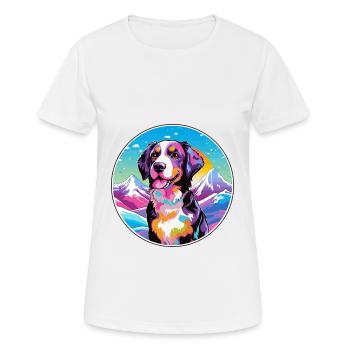 Ariegeois race de chien dessin animé kawaii aquarelle - T-shirt respirant Femme - blanc - Devant - AI Model Female 172 dark (172cm)