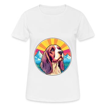Artois Hound Dog Breed Cartoon Kawaii Watercolor - Women's Breathable T-Shirt - white - Front - AI Model Female 172 dark (172cm)