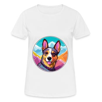 Australian Cattle Dog Breed Cartoon Kawaii Waterco - Women's Breathable T-Shirt - white - Front - AI Model Female 172 dark (172cm)