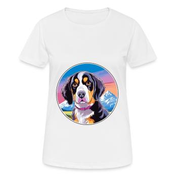Appenzeller Sennenhund Dog Breed Cartoon Kawaii Wa - Women's Breathable T-Shirt - white - Front - AI Model Female 172 dark (172cm)