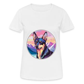 Australian Kelpie Dog Breed Cartoon Kawaii Waterco - Women's Breathable T-Shirt - white - Front - AI Model Female 172 dark (172cm)