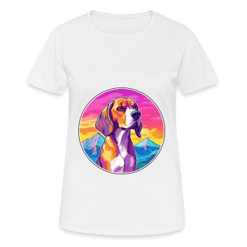 BeagleHarrier Scent Hound Dog Breed Cartoon Kawaii - Women's Breathable T-Shirt - white - Front - AI Model Female 172 dark (172cm)