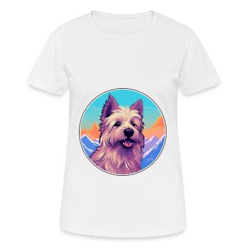 Berger Picard Hunderasse Cartoon Kawaii Aquarell - Frauen T-Shirt atmungsaktiv - Weiß - Vorne - AI Model Female 172 dark (172cm)