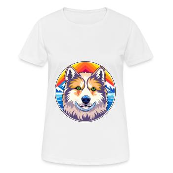Ainu Hokkaido chien race dessin animé Kawaii aquarelle - T-shirt respirant Femme - blanc - Devant - AI Model Female 172 dark (172cm)