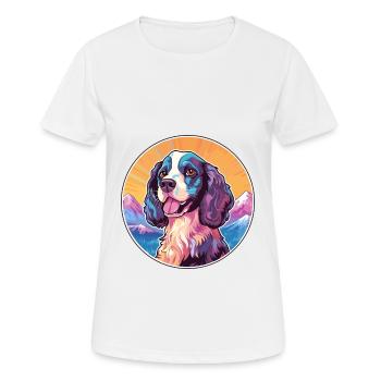Alpine Spaniel Dog Breed Cartoon Kawaii Watercolor - Women's Breathable T-Shirt - white - Front - AI Model Female 172 dark (172cm)
