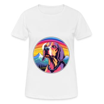 American English Coonhound race de chien Cartoon Kawai - T-shirt respirant Femme - blanc - Devant - AI Model Female 172 dark (172cm)