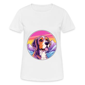 Chien de chasse andalou race de chien dessin animé Kawaii Watercol - T-shirt respirant Femme - blanc - Devant - AI Model Female 172 dark (172cm)