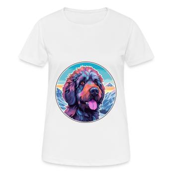 Barbet Dog Breed Cartoon Kawaii Watercolor - Women's Breathable T-Shirt - white - Front - AI Model Female 172 dark (172cm)