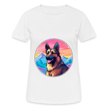 Berger Belge Malinois Chien Race Cartoon Kawaii - T-shirt respirant Femme - blanc - Devant - AI Model Female 172 dark (172cm)