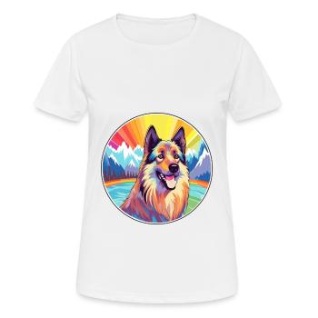 Belgian Tervuren Dog Breed Cartoon Kawaii Watercol - Women's Breathable T-Shirt - white - Front - AI Model Female 172 dark (172cm)