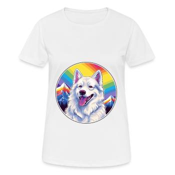 Berger Blanc Suisse Dog Breed Cartoon Kawaii Water - Women's Breathable T-Shirt - white - Front - AI Model Female 172 dark (172cm)