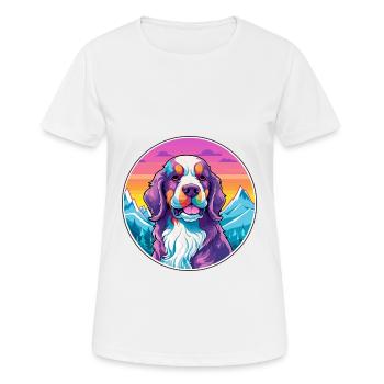 Billy Dog Breed Cartoon Kawaii aquarelle - T-shirt respirant Femme - blanc - Devant - AI Model Female 172 dark (172cm)