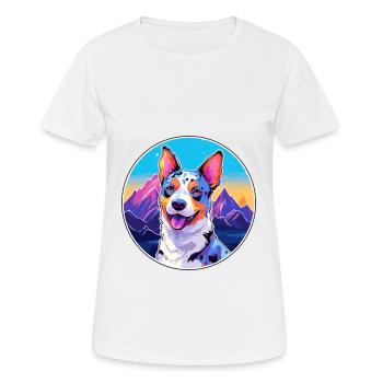Blue Heeler Dog Breed Cartoon Kawaii Watercolor - Women's Breathable T-Shirt - white - Front - AI Model Female 172 dark (172cm)