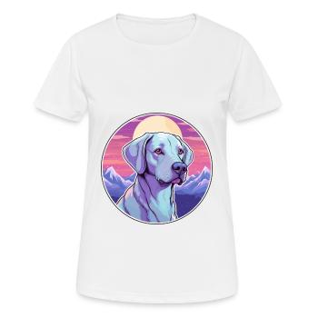 Bleu dentelle chien race dessin animé Kawaii aquarelle - T-shirt respirant Femme - blanc - Devant - AI Model Female 172 dark (172cm)