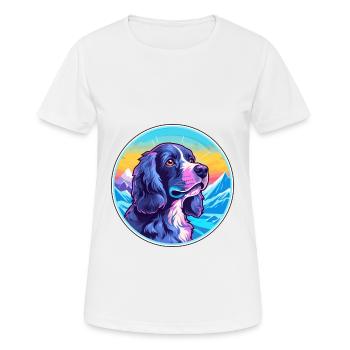 Blaue Picardie Spaniel Hunderasse Cartoon Kawaii Wate - Frauen T-Shirt atmungsaktiv - Weiß - Vorne - AI Model Female 172 dark (172cm)