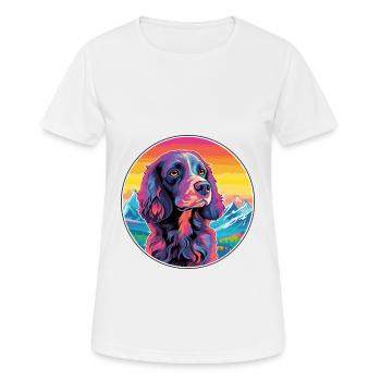 Boykin Épagneul chien race dessin animé Kawaii aquarelle - T-shirt respirant Femme - blanc - Devant - AI Model Female 172 dark (172cm)