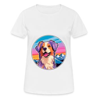 Australian Shepherd Dog Breed Cartoon Kawaii Water - Women's Breathable T-Shirt - white - Front - AI Model Female 172 dark (172cm)