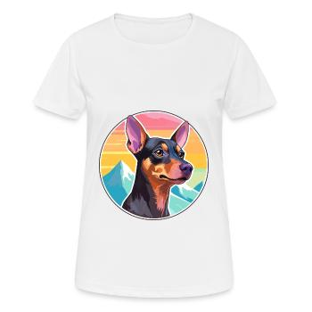 Austrian Pinscher Dog Breed Cartoon Kawaii Waterco - Women's Breathable T-Shirt - white - Front - AI Model Female 172 dark (172cm)