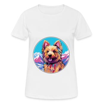 Terrier australien chien race dessin animé kawaii waterc - T-shirt respirant Femme - blanc - Devant - AI Model Female 172 dark (172cm)