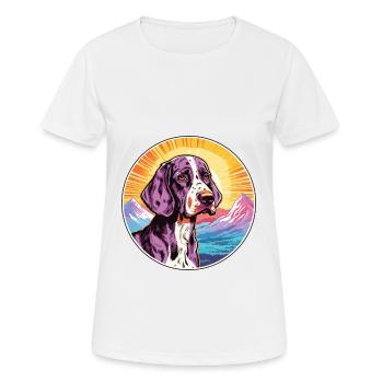 Auvergne Pointer Dog Breed Cartoon Kawaii Watercol - Women's Breathable T-Shirt - white - Front - AI Model Female 172 dark (172cm)