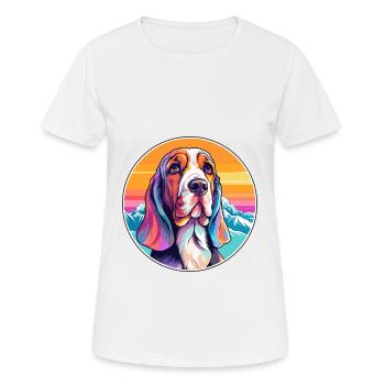 Basset Artesien Normand Dog Breed Cartoon Kawaii W - Women's Breathable T-Shirt - white - Front - AI Model Female 172 dark (172cm)