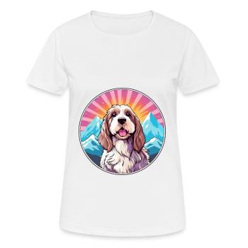 Basset Griffon Vendeen Petit Dog Rasse Cartoon Kaw - Frauen T-Shirt atmungsaktiv - Weiß - Vorne - AI Model Female 172 dark (172cm)