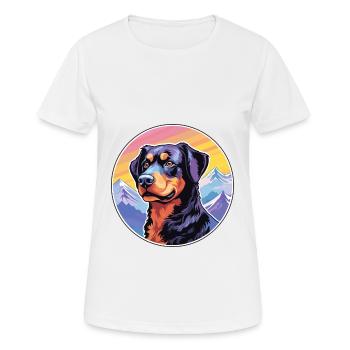 Beauceron Dog Breed Cartoon Kawaii Watercolor - Women's Breathable T-Shirt - white - Front - AI Model Female 172 dark (172cm)