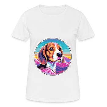 Beagle Kleiner Dufthund Hund Rasse Cartoon Kawaii - Frauen T-Shirt atmungsaktiv - Weiß - Vorne - AI Model Female 172 dark (172cm)