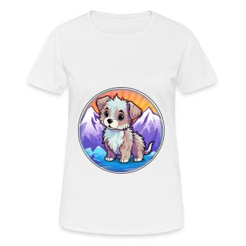 Bleu de Gascogne Petit Dog Rasse Cartoon Kawaii Wa - Frauen T-Shirt atmungsaktiv - Weiß - Vorne - AI Model Female 172 dark (172cm)