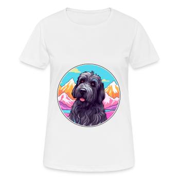 Terrier Russe Noir Race De Chien Cartoon Kawaii Wat - T-shirt respirant Femme - blanc - Devant - AI Model Female 172 dark (172cm)