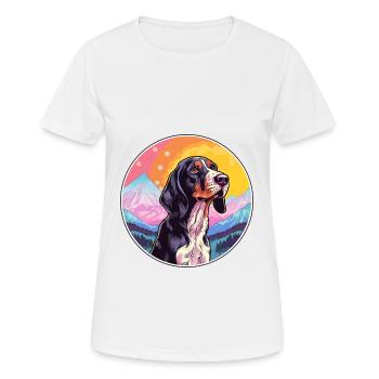 Bluetick Coonhound Dog Breed Cartoon Kawaii Waterc - Women's Breathable T-Shirt - white - Front - AI Model Female 172 dark (172cm)
