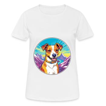 Terrier brésilien race de chien dessin animé kawaii Waterco - T-shirt respirant Femme - blanc - Devant - AI Model Female 172 dark (172cm)